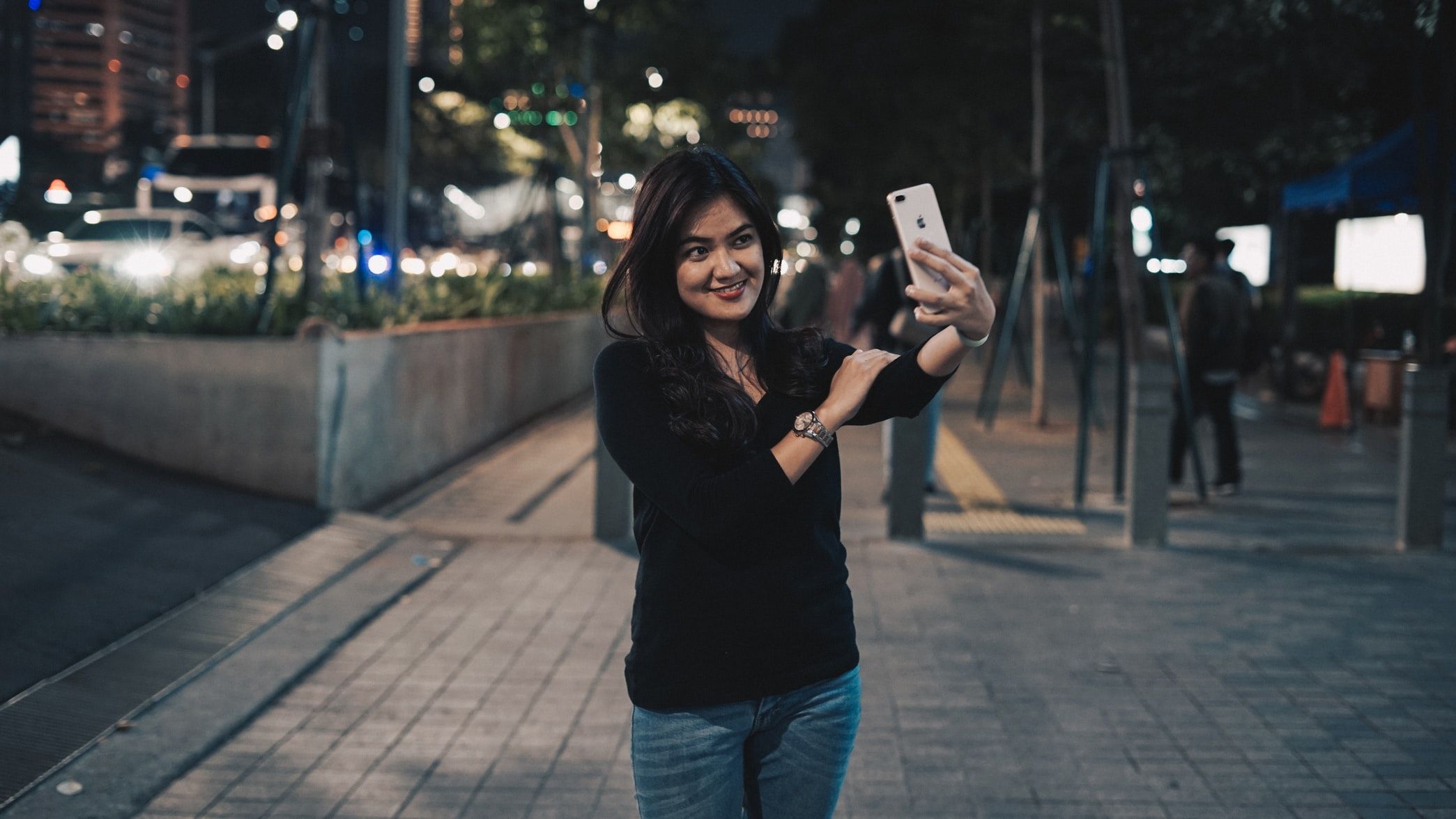 Woman Taking Selfie Video