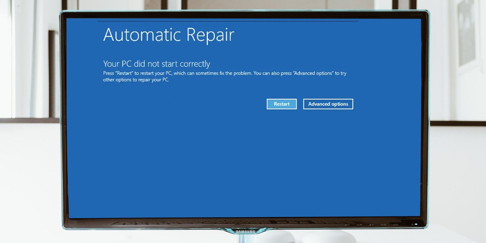 automatic repair your pc did not start correctly