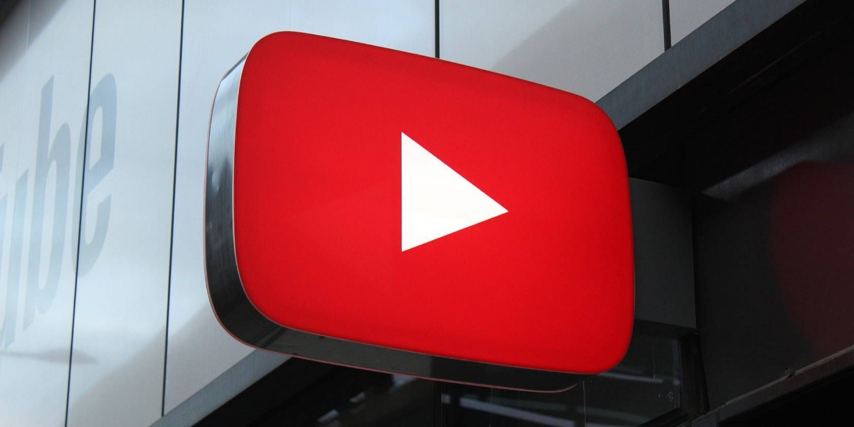 youtube logo on a sign