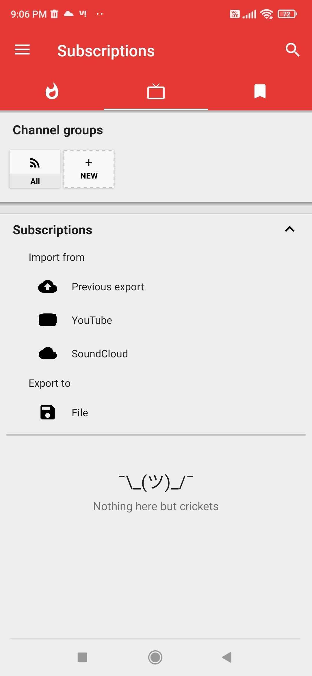 You can import your YouTube subscriptions in NewPipe, or make your own without an account