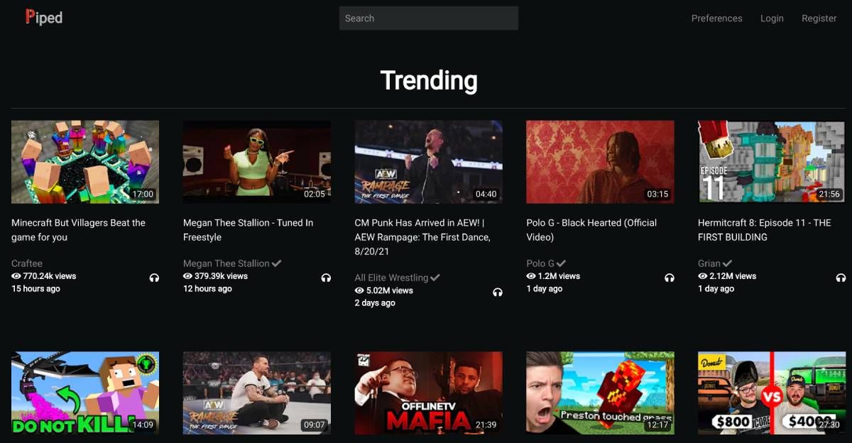 Piped is the newest alternative YouTube frontend with a focus on speed and stability