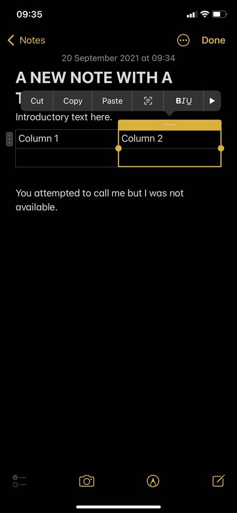 نوت اپل: نحوه ساخت و قالببندی جدول 5 01 create a column apple notes.jpg?q=50&fit=crop&w=480&dpr=1