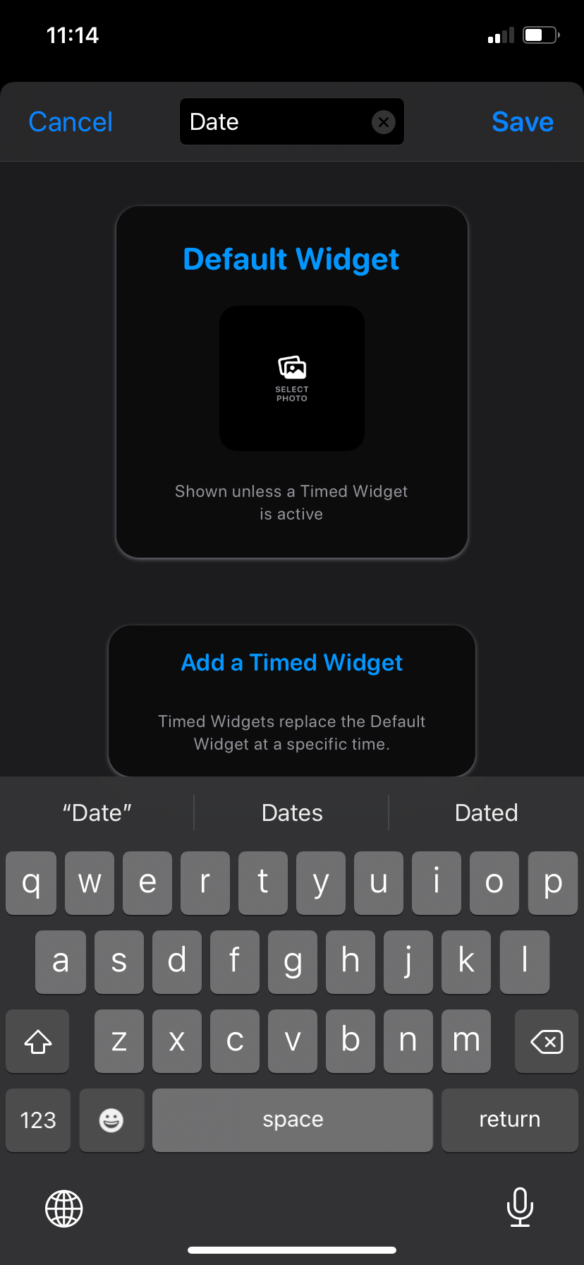 Customize widget name in Widgetsmith