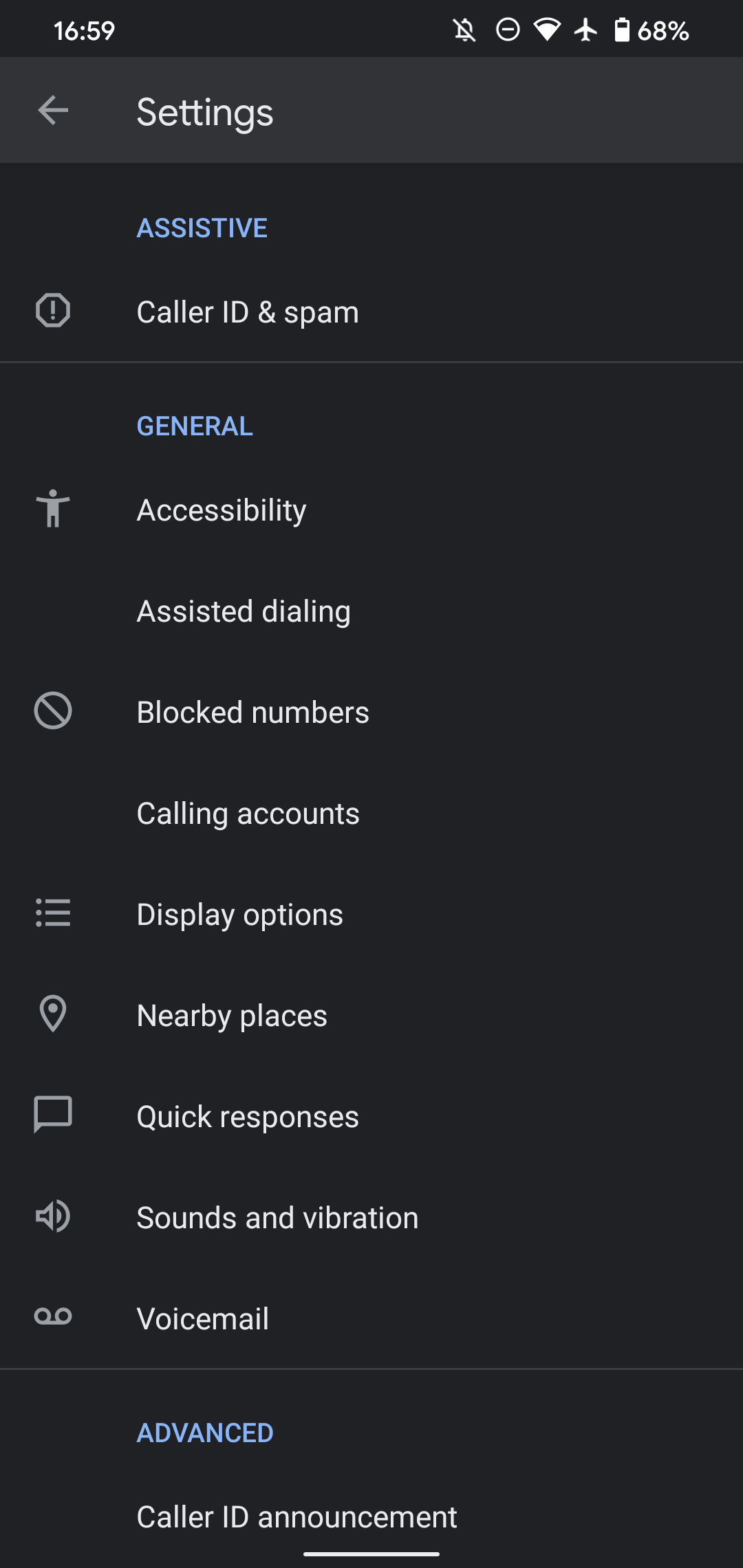 تنظیمات تلفن Android Google 2021