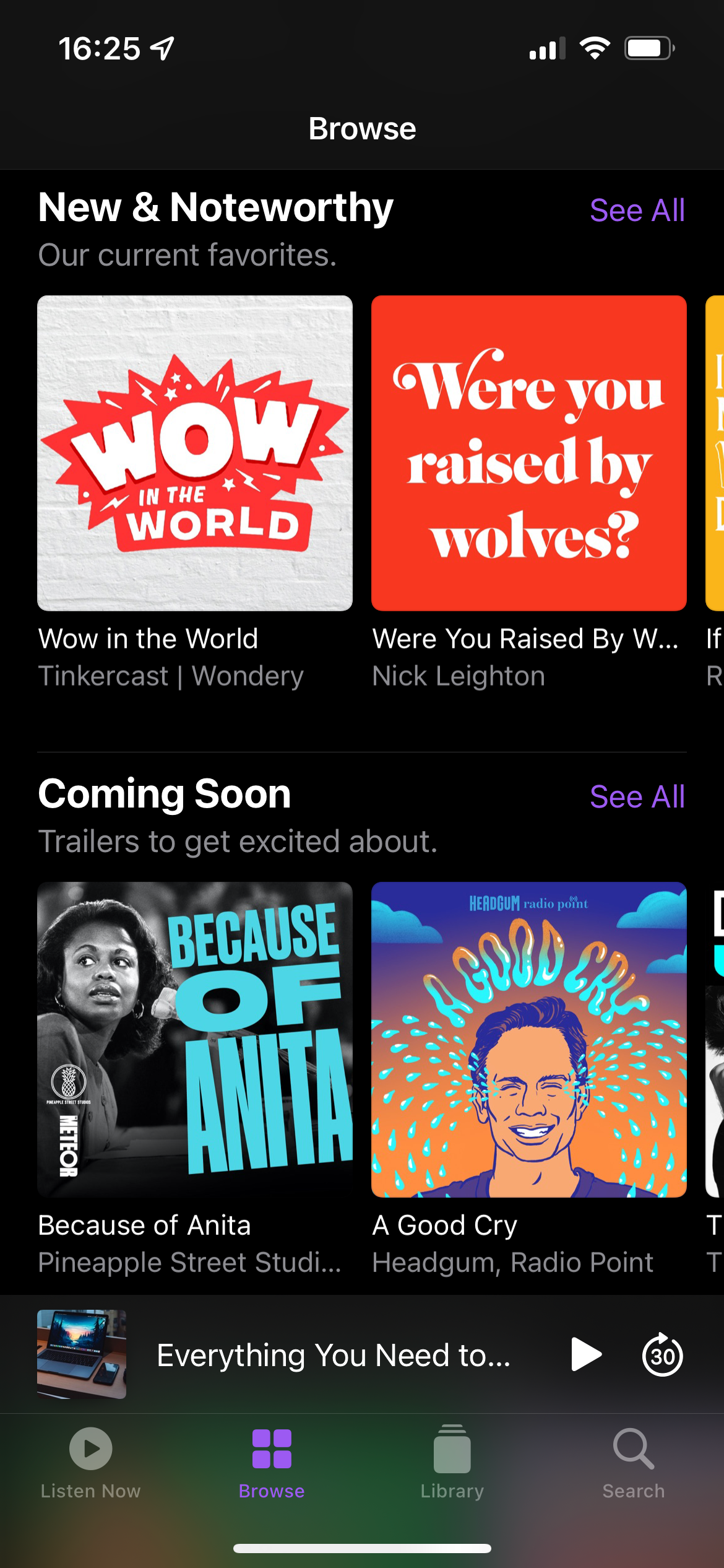 iPhone Podcasts Browse