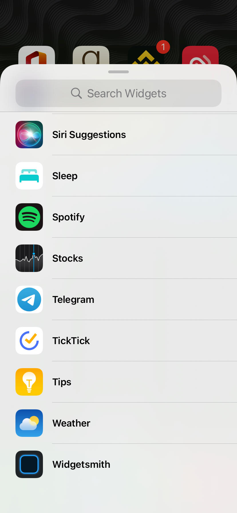 Adding widgets to iOS Home screen