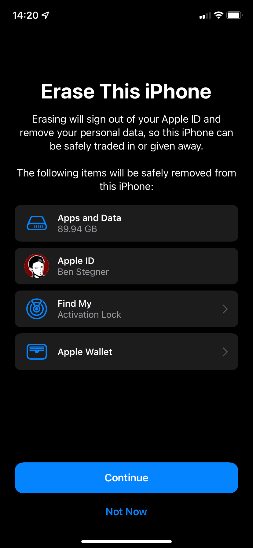 iOS 15 Erase All