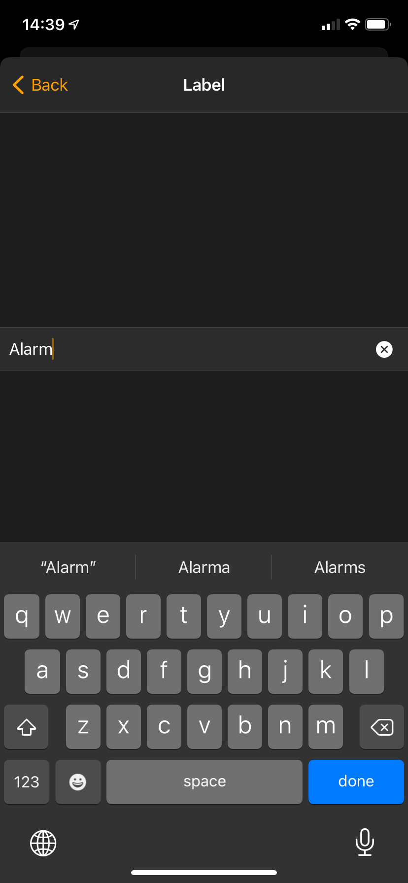 iPhone Alarm Labels