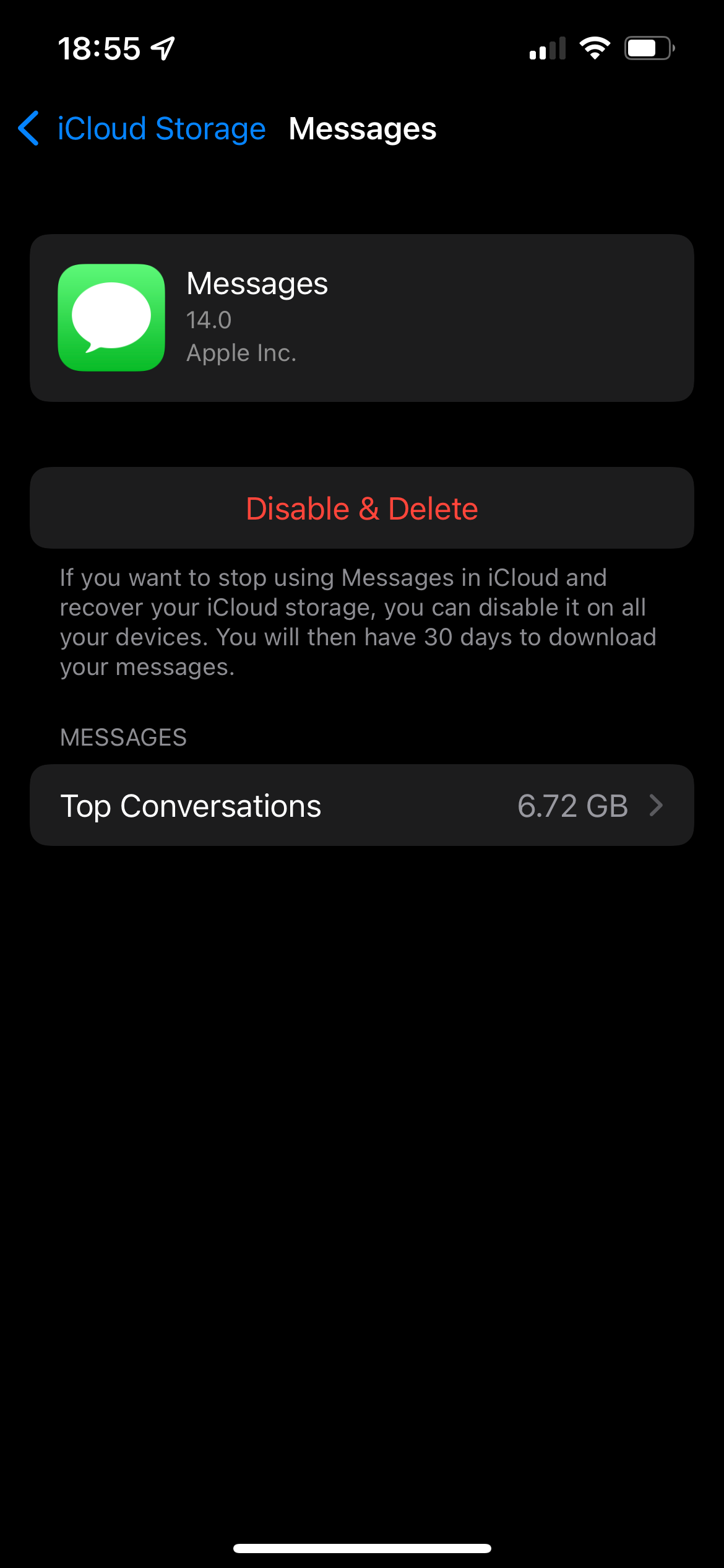 iCloud Delete App Stored Data