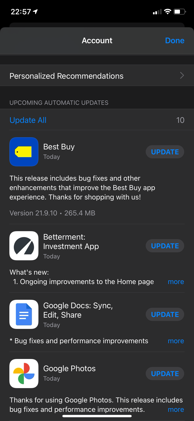 how do you update itunes from app
