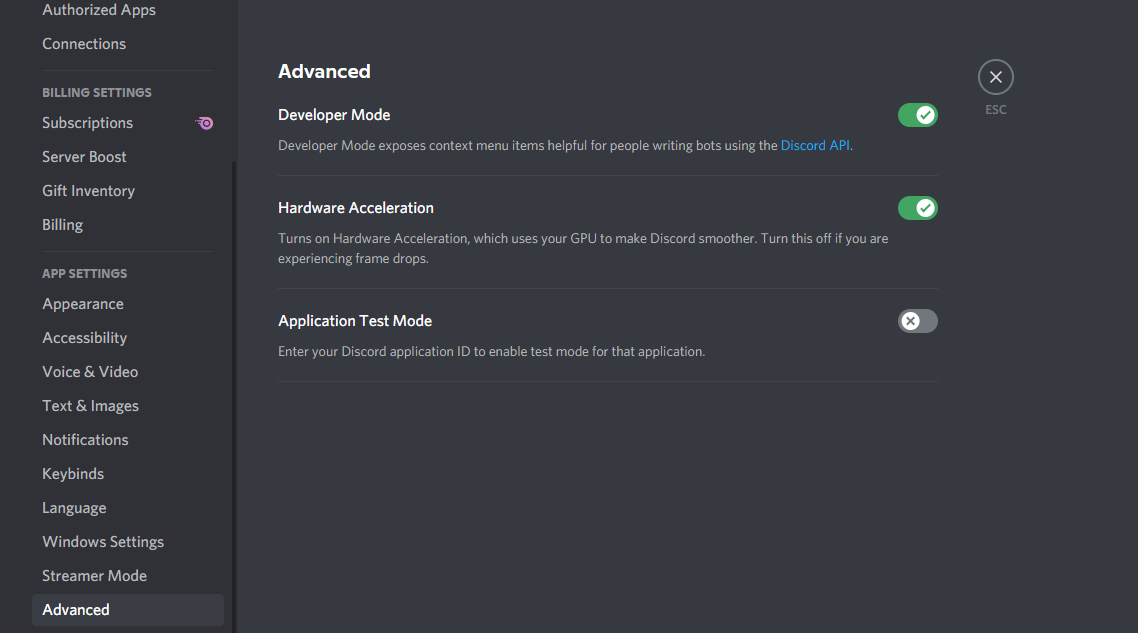 Discord Developer Mode