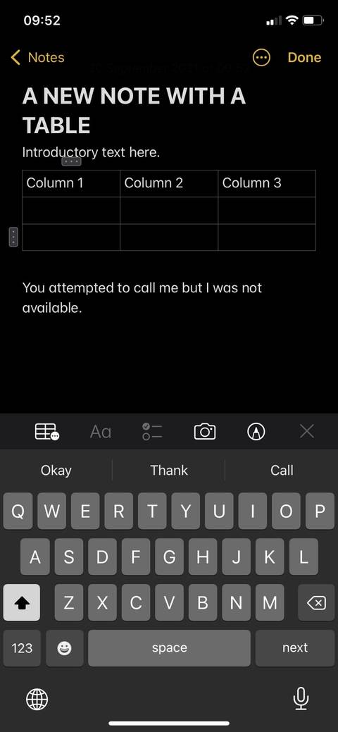 نوت اپل: نحوه ساخت و قالببندی جدول 10 03 create a row apple notes.jpg?q=50&fit=crop&w=480&dpr=1