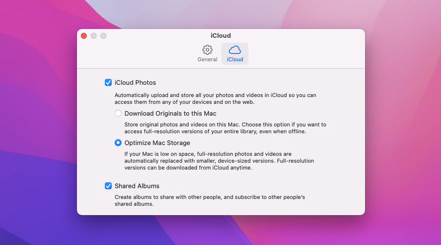 Activating iCloud Photos on Mac.