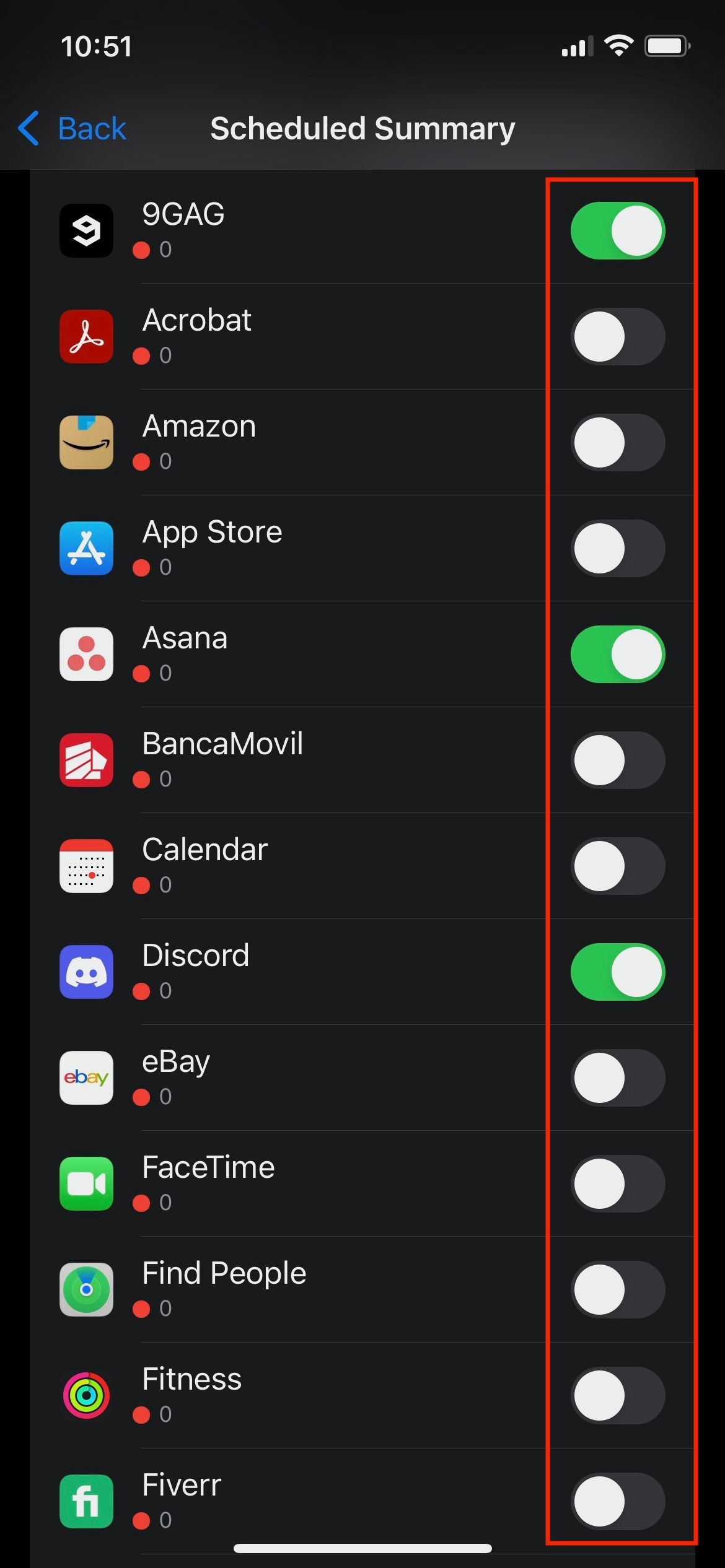 Add apps to Scheduled Summary on iPhone