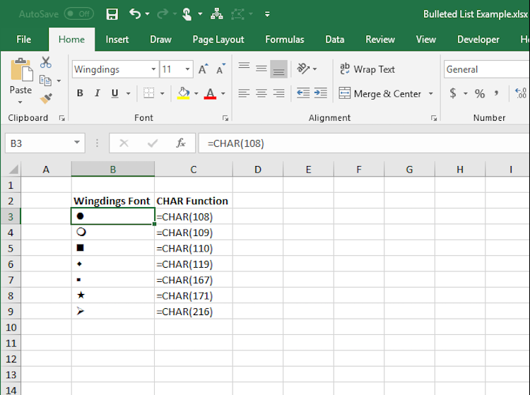 CHAR Function Wingdings - Come inserire un segno di spunta in Excel: 5 metodi