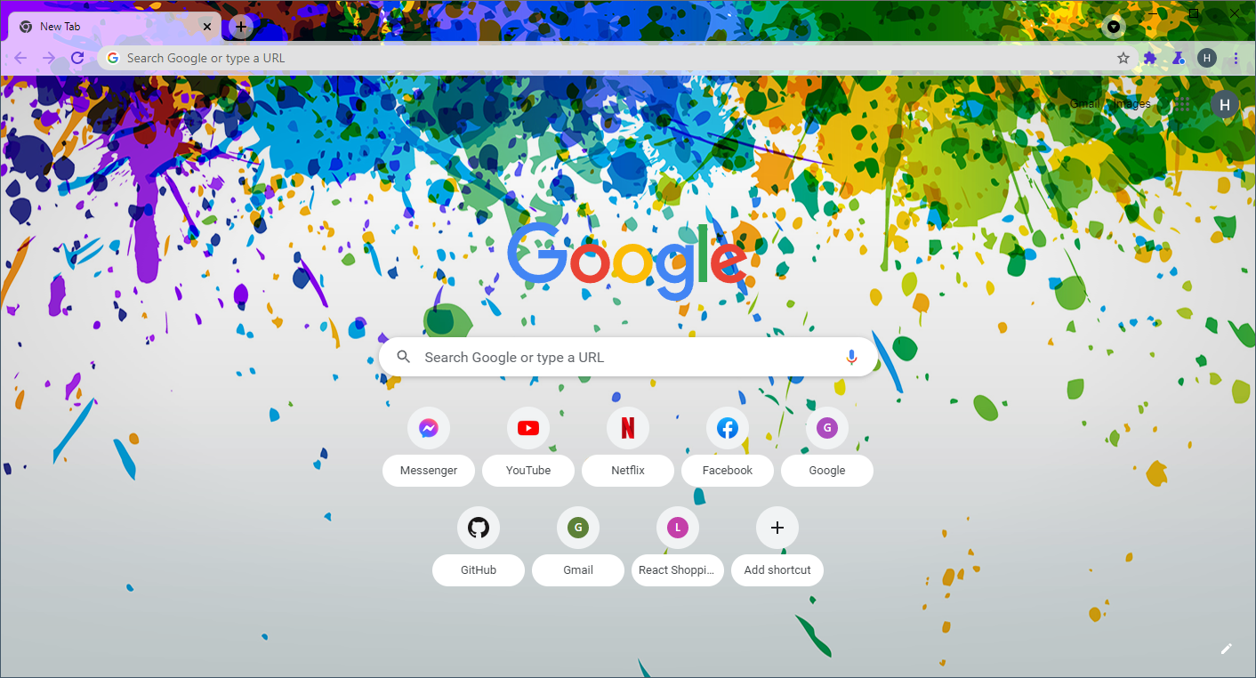 A screenshot of the Colors theme for Chrome