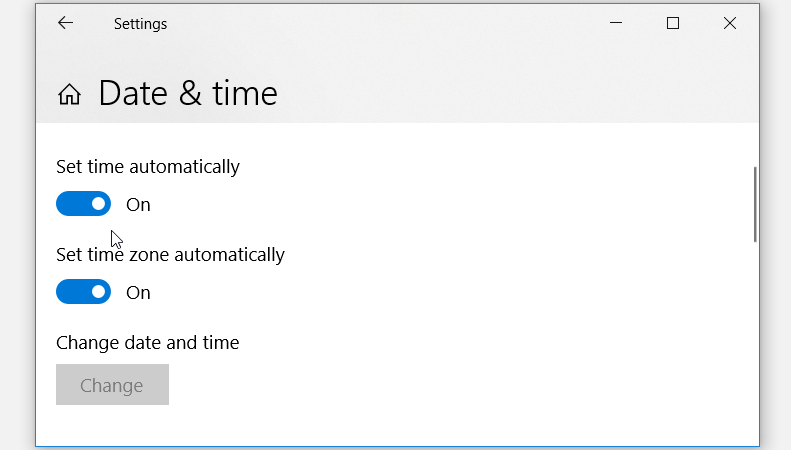 Configuring the Date and Time settings