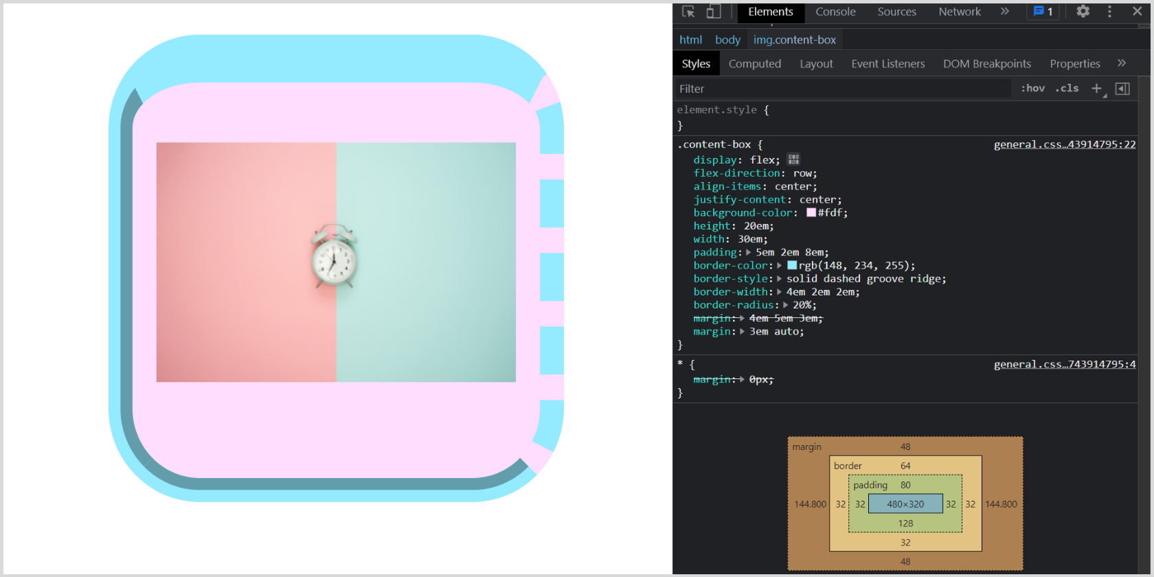 Das CSS-Box-Modell mit Beispielen erklärt - Content box with margin property