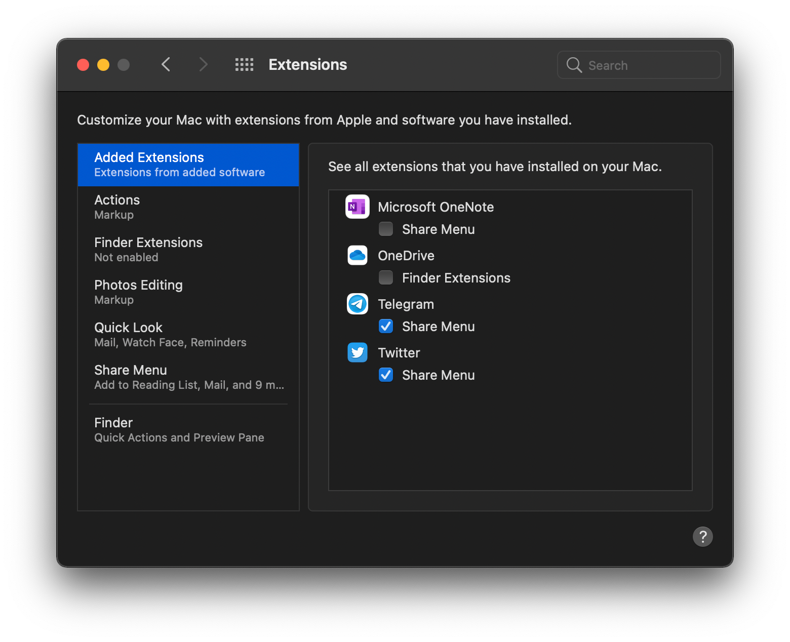 7 völlig unnötige Einstellungen, die Sie deaktivieren sollten, um Ihren Mac zu optimieren - Extensions settings macOS