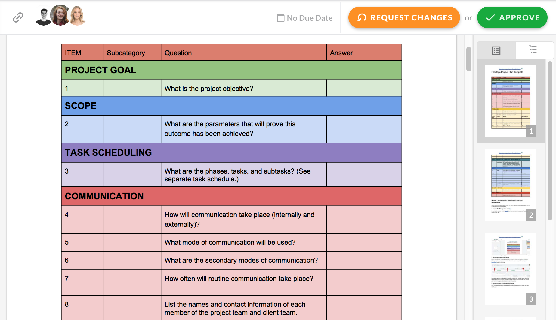 Filestage-project-plan-template