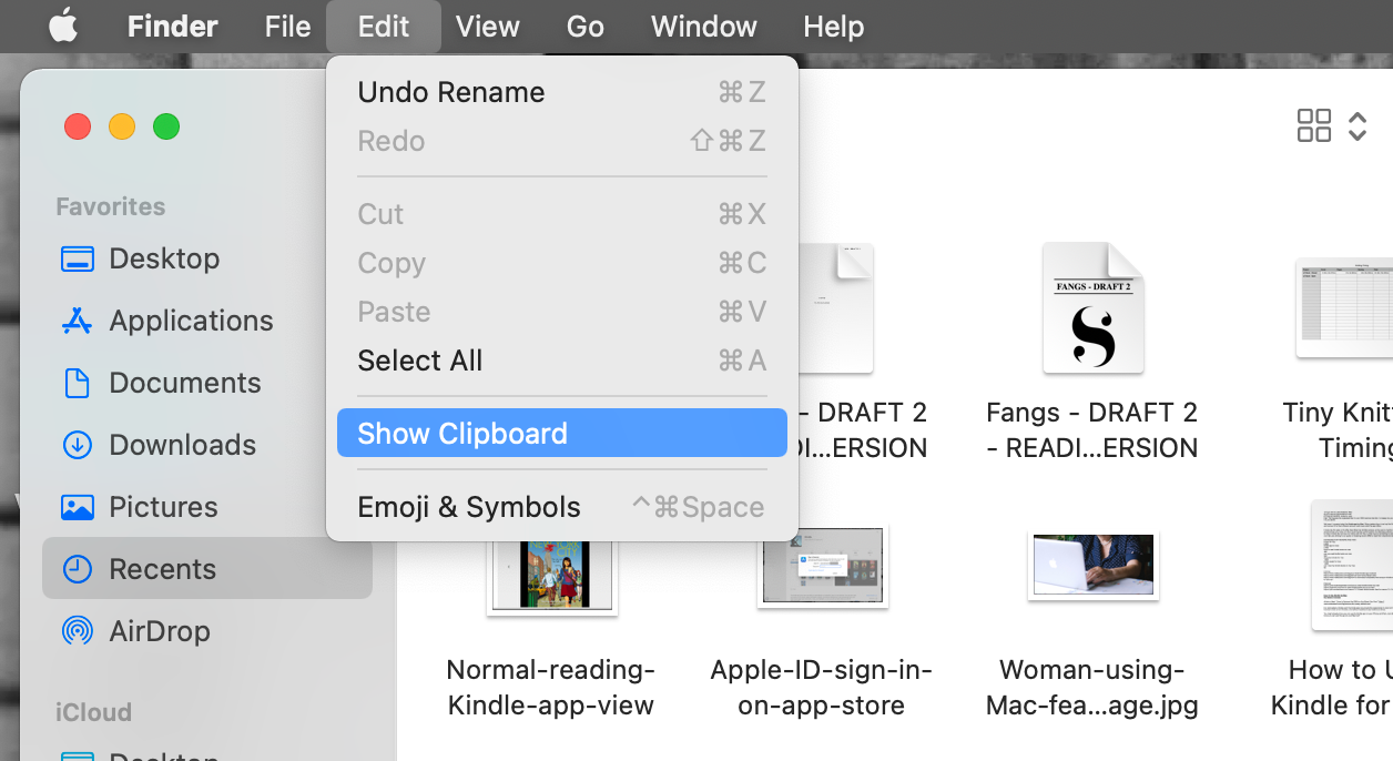 Finder Show Clipboard selected - Come visualizzare la cronologia degli appunti su un Mac