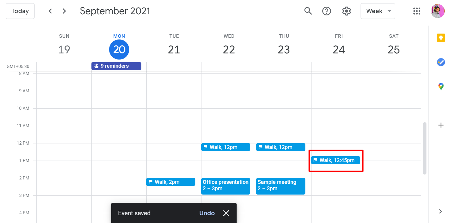 Drag and Drop your goals in Google Calendar