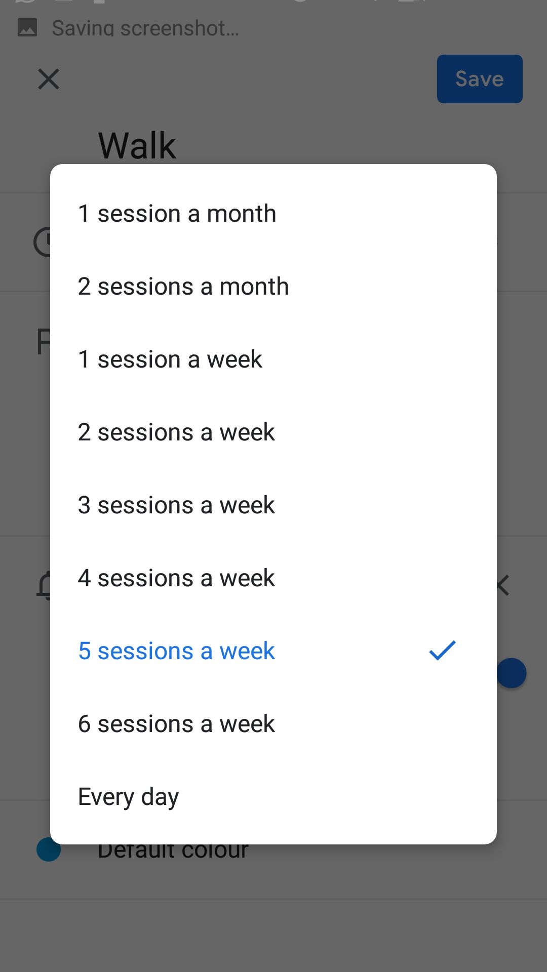 Change sessions in Google Calendar