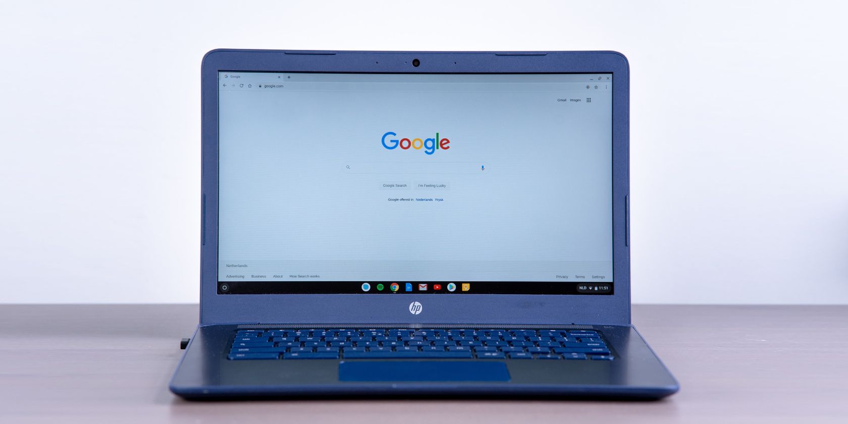 Google Chromebook with Google Homepage on Chrome