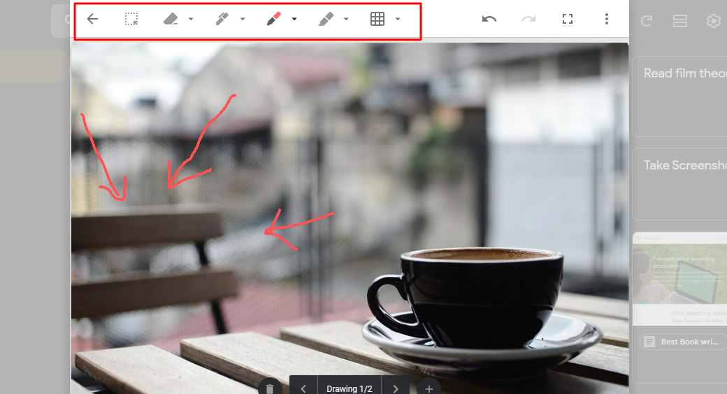 Annotate images in Google Keep.