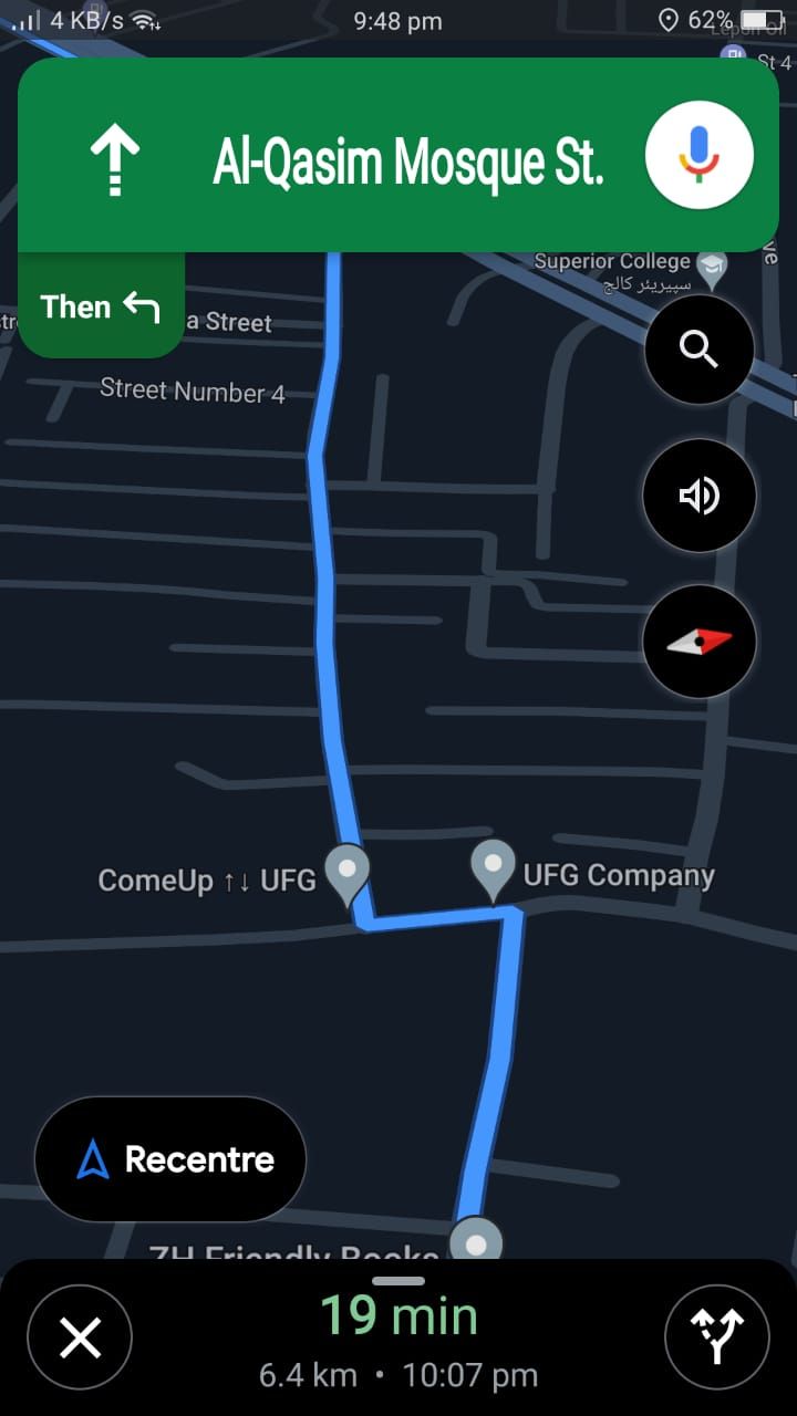 Google Maps - Directions Interface