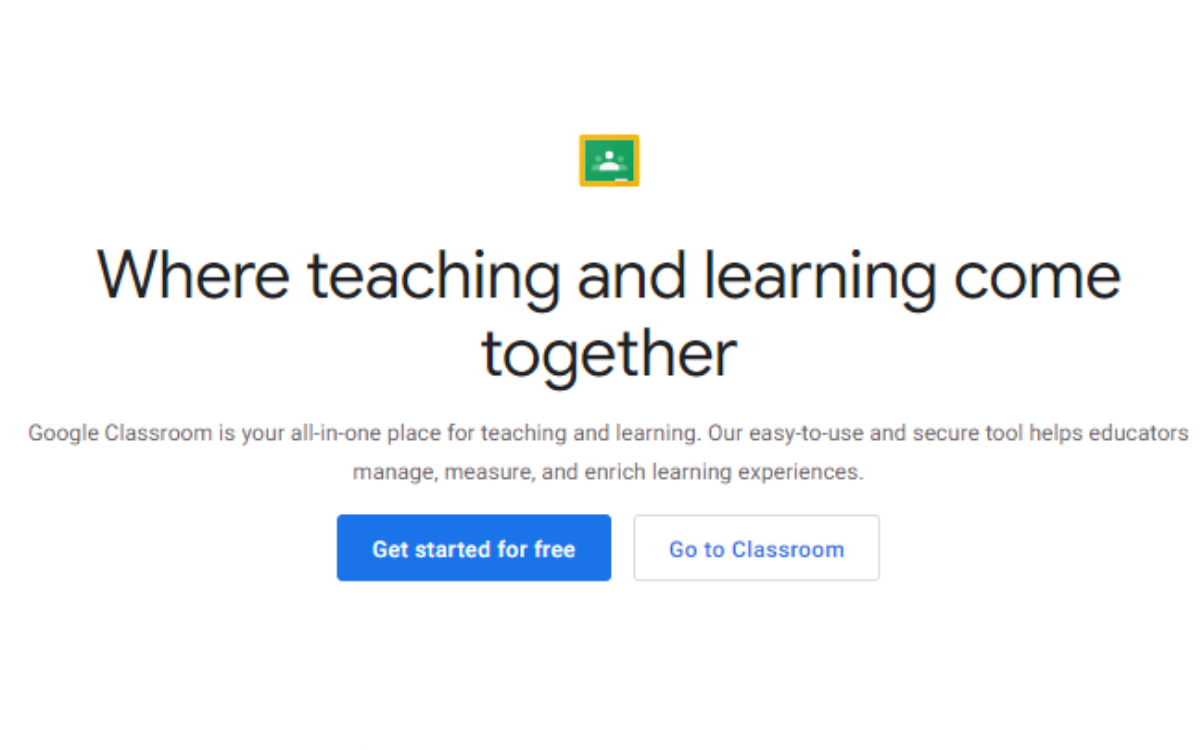 Alt: Google classroom home page