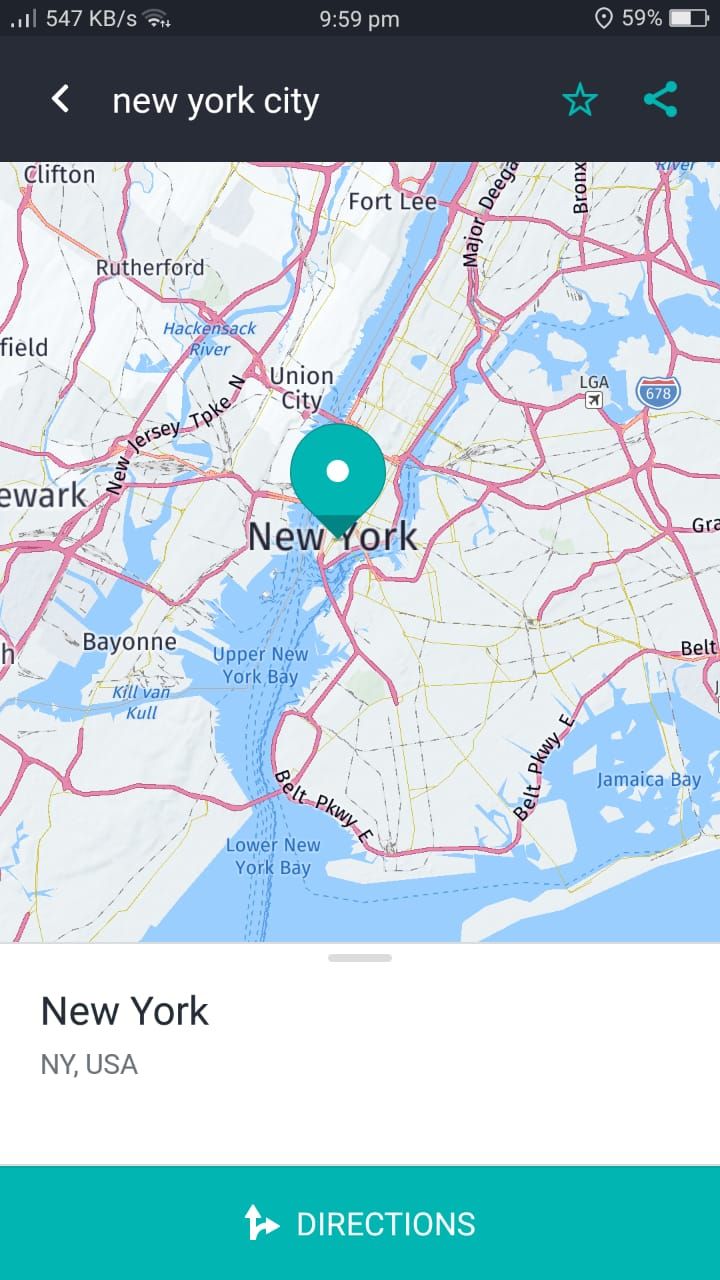 HERE WeGo - Search Result for New York City