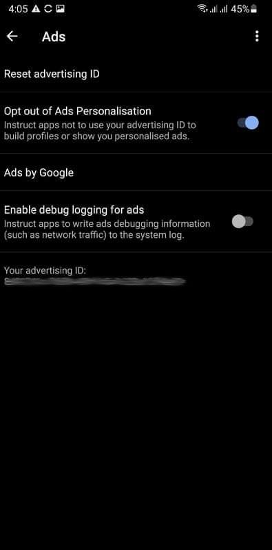 Android Ad Personalization