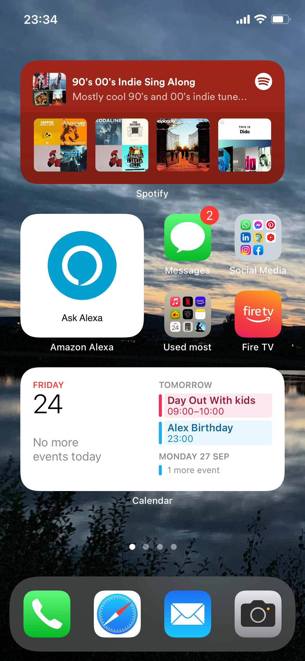 iPhone screenshot showing Ask Alexa Widget