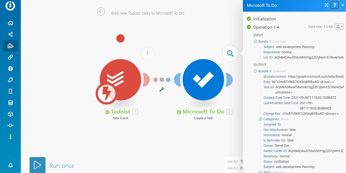 An image showing MS To Do integration with Todoist