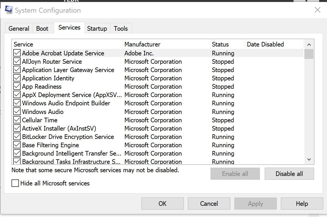 MSConfig