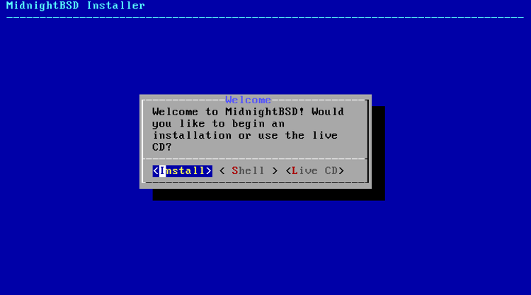 MidnightBSD installation program