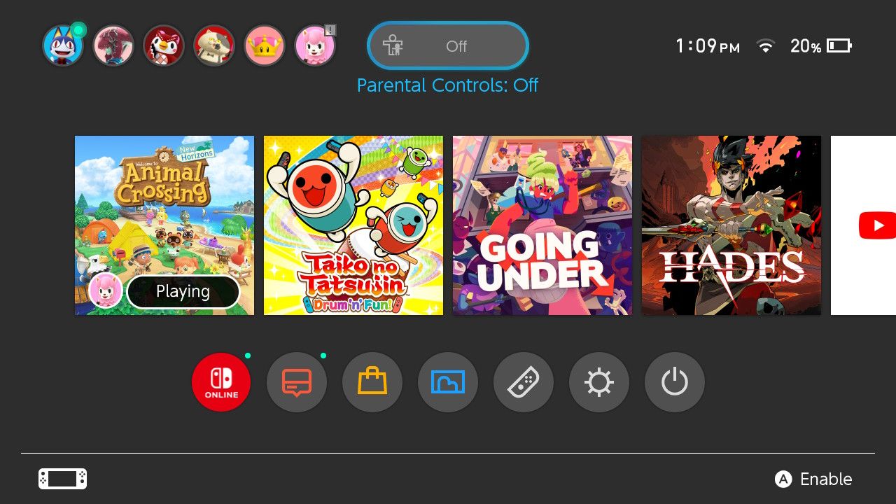 NIntendo Switch Time's Up Button Off