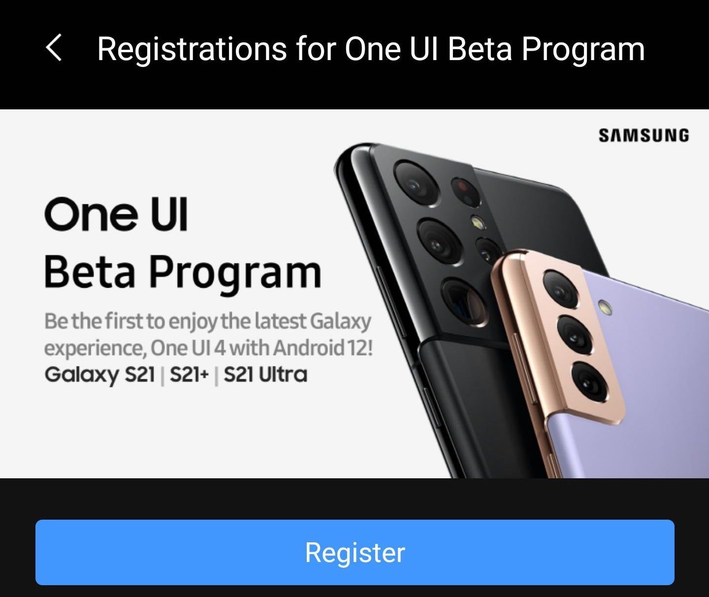 One UI 4 beta program