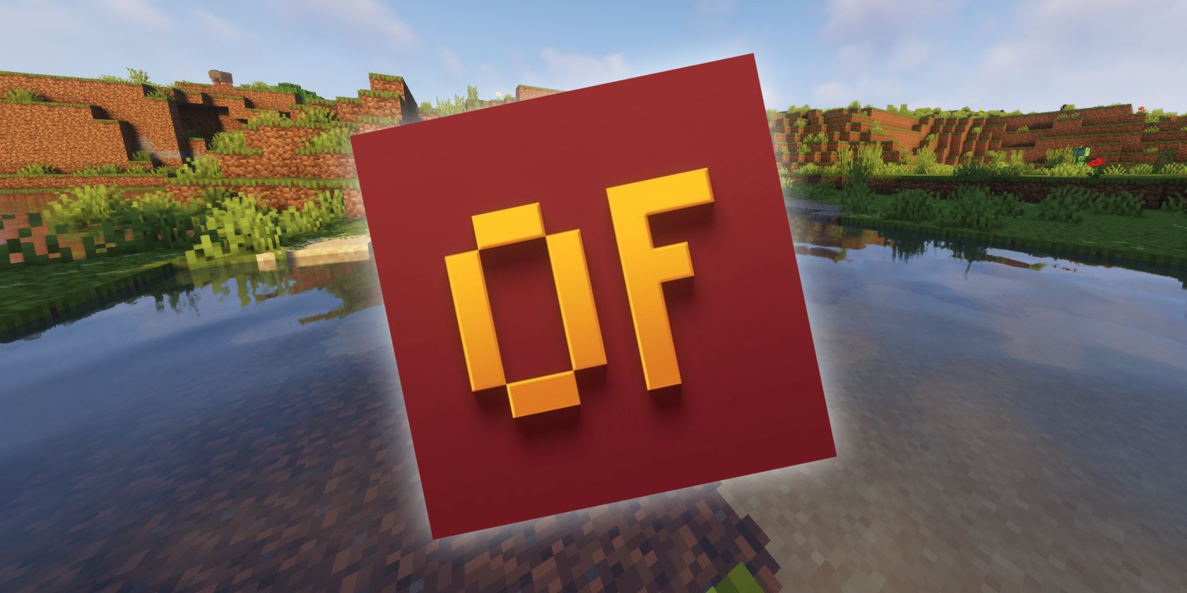 OptiFine Logo Over Minecraft Screenshot