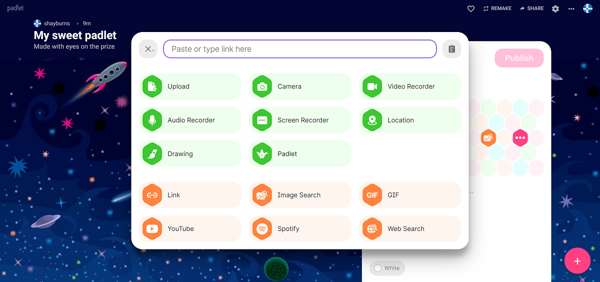 Screenshot of Padlet Add Link Page