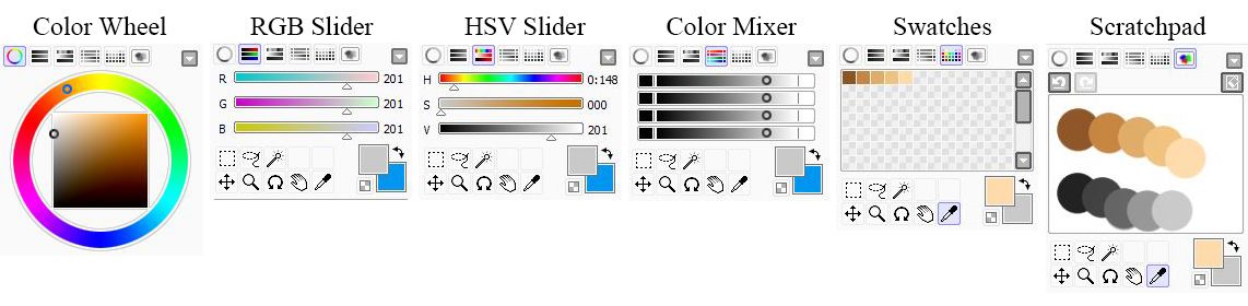 PaintToolSAI color tools