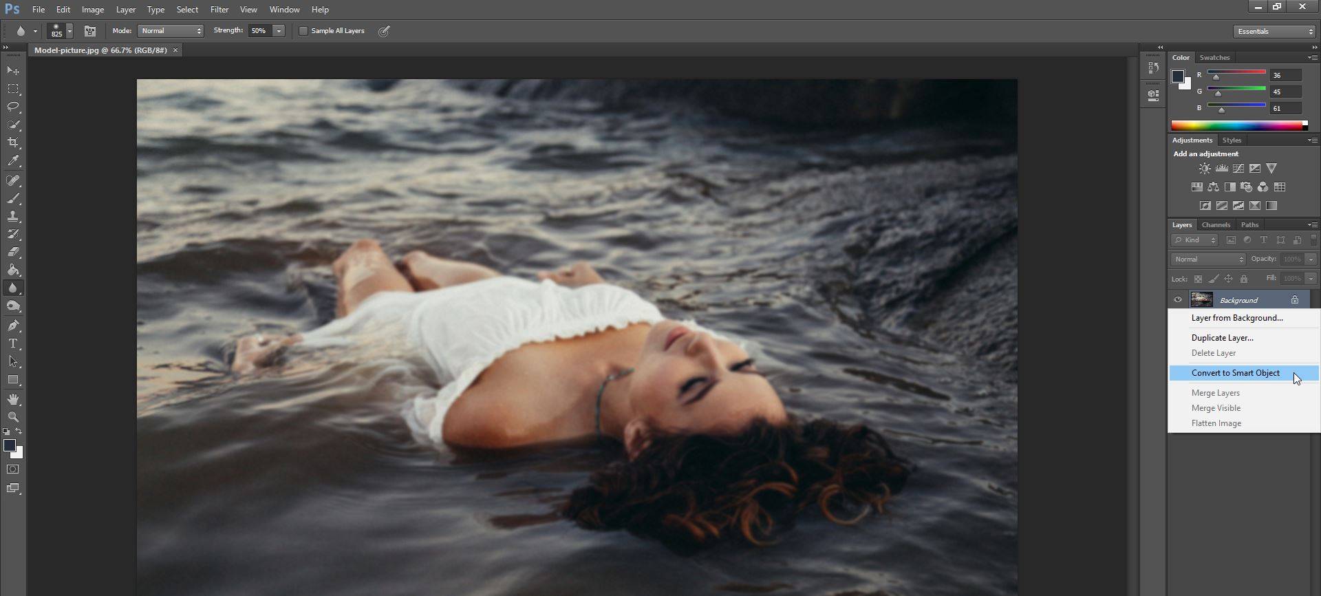 Photoshop Converter camada para Objeto Inteligente