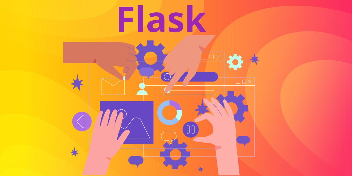 Illustration of developers using Flask framework