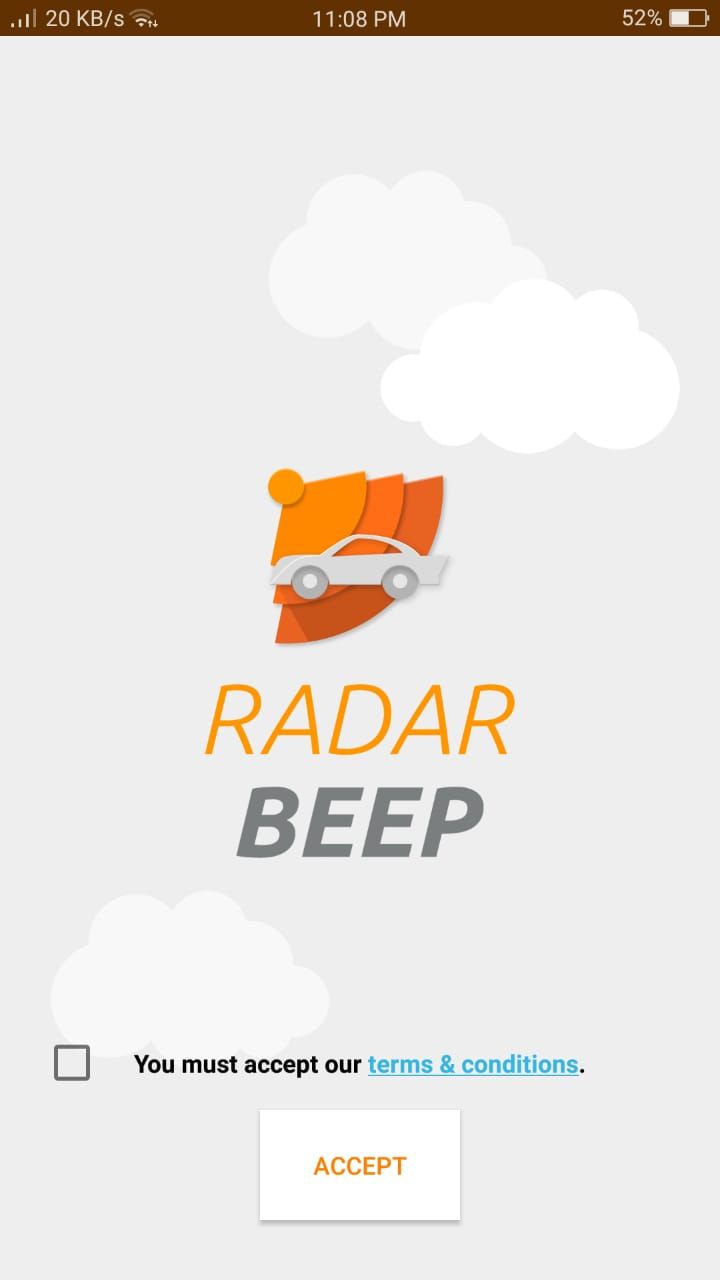 Radar Beep - Welcome Screen