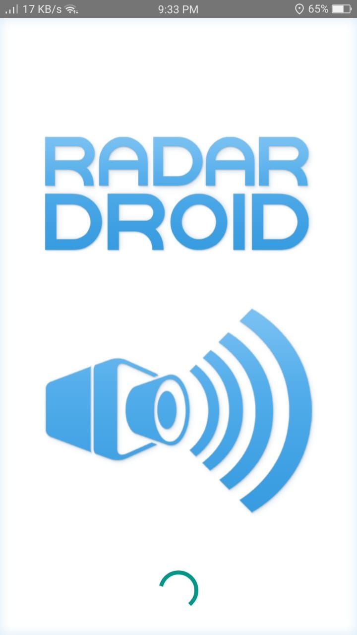 Radardroid Lite - Welcome Screen