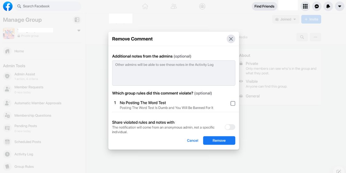 RemoveComment - Come utilizzare i nuovi strumenti di moderazione di Facebook per gestire i tuoi gruppi