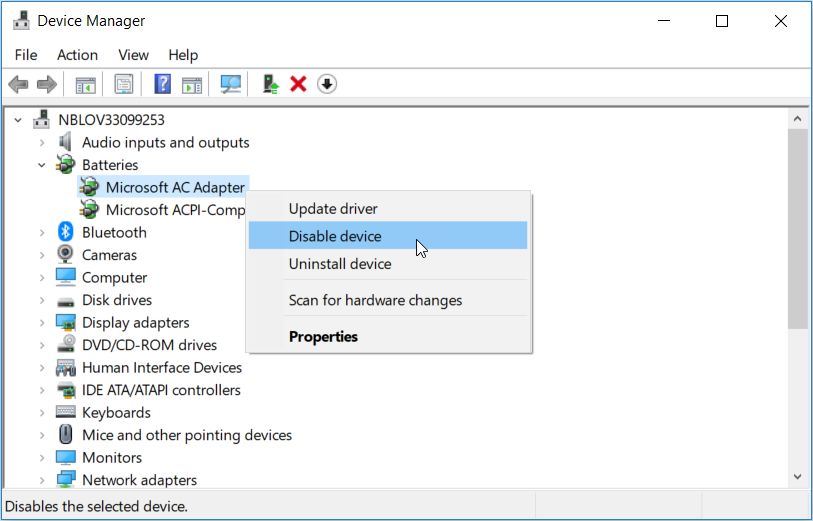 uninstall microsoft ac adapter