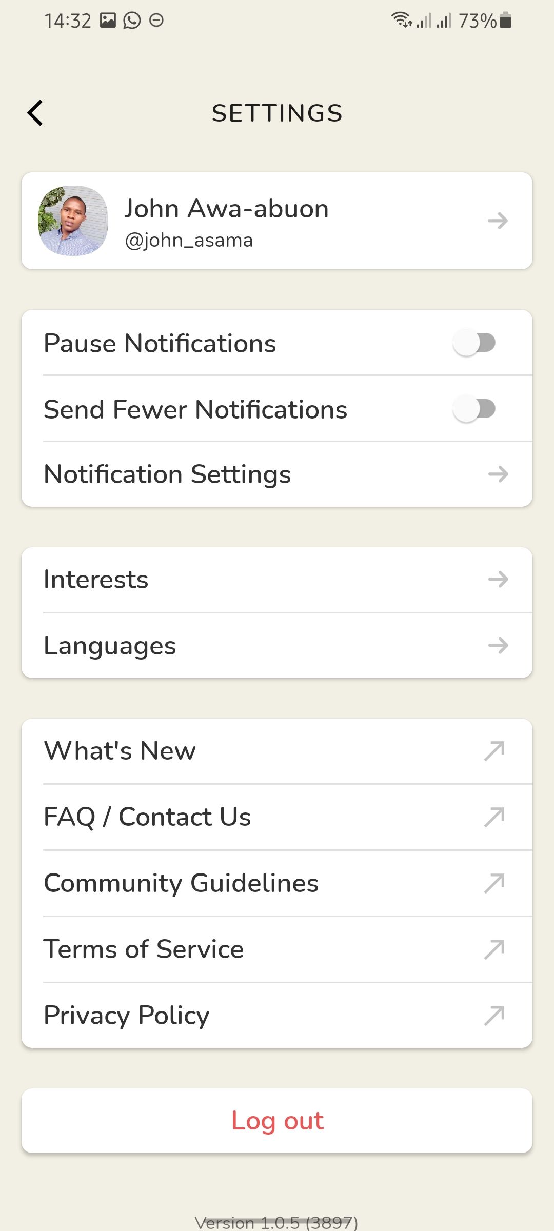 Screenshot showing clubhouse settings page