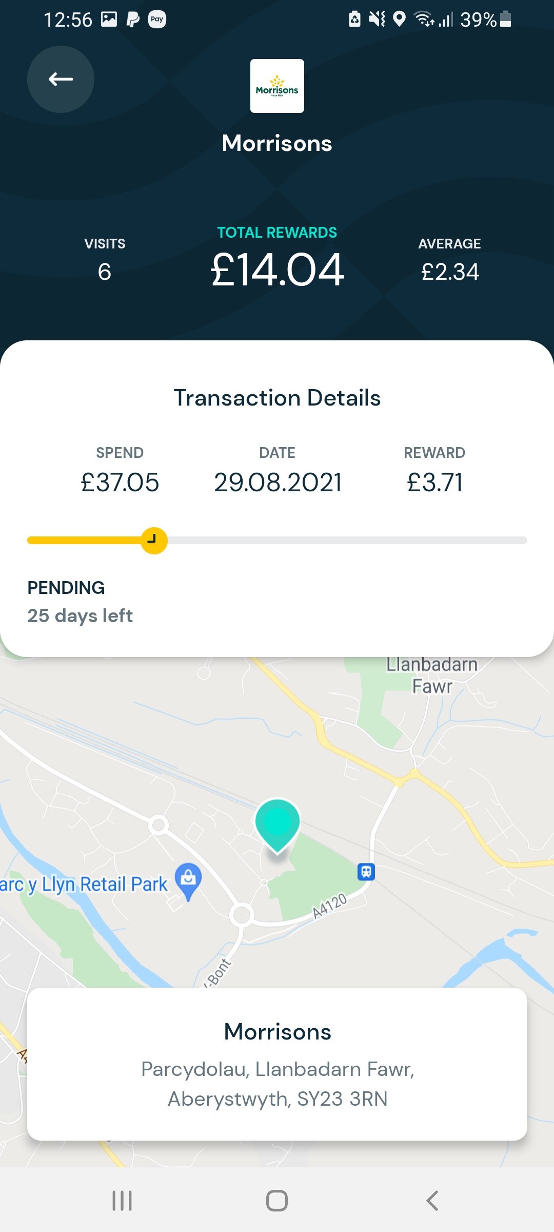 view transaction details in airtime rewards